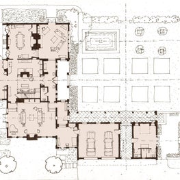 Spanish Colonial Estate: Main Level Plan