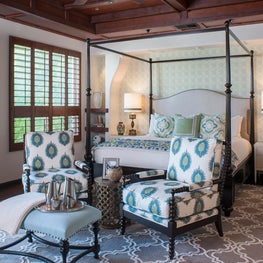 Spanish Style Master Bedroom with Canopy Bed