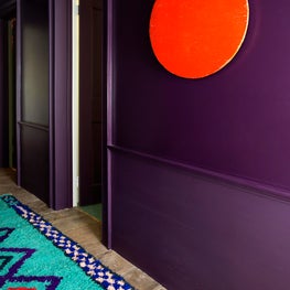Connecticut Farmhouse, Purple, Modern Hall with Modern Art