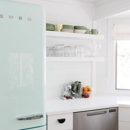 Seaside Cottage - Kitchen - Mint Smeg Fridge 