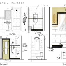 Upper West Side Manhattan Deco Revival Bathroom Design Elevations