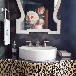 Dramatic Powder Room Northfield Residence