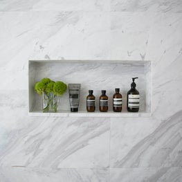 Coconut Grove Miami Master Bath ustom shower niche detail