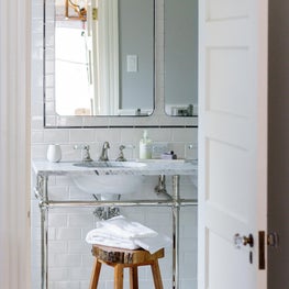White master bathroom. Sophia Shibles Interiors