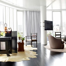 Bright, downtown hip living room