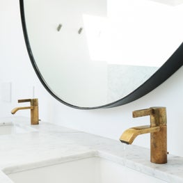 Marble and Brass Master Bath Detail