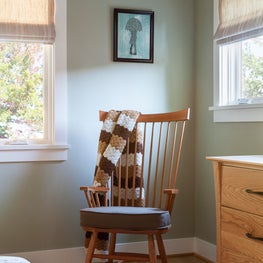 sit for a while on this rocker in a fully appointed, and healthy guest suite