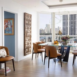 Dramatic Dining Room with Modern and Vintage Pieces