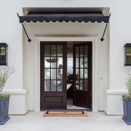 Portfolio: Light and Bright Exterior with Restoration Hardware Planters