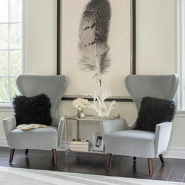 Calabasas Master Bedroom Sitting Area with Modern Wing Chairs