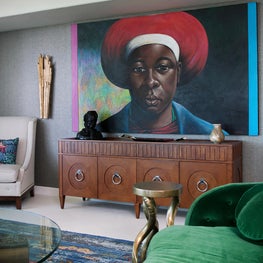 Formal Living with layers of multiple seating in Sarasota, Fla. 