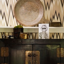 Layered decor with wallpaper