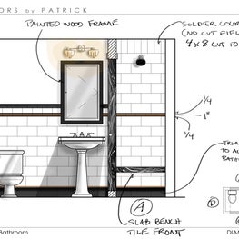 Upper West Side Manhattan Deco Revival Bathroom Design Elevations