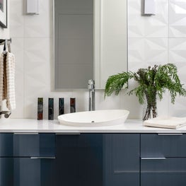 Portfolio: Modern blue and white bathroom