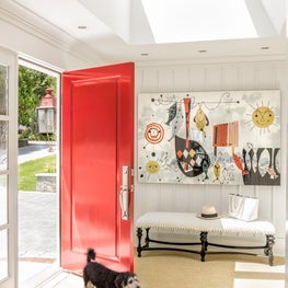 Front Entryway with Red Door at Waites Landing Waterfront, Falmouth