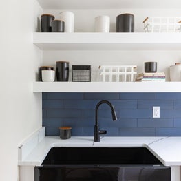 Butler's Pantry with Custom Shelves and Sink Detail