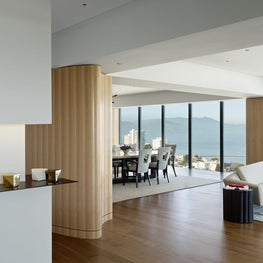 San Francisco, CA - Living Room: artisan Italian furnishings, walnut floors, eucalyptus cabinets