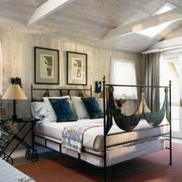 Bedroom in a converted barn in Bridgehampton