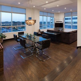 Two Modern Living Flats: Great Room Overlooking Cityscape