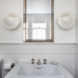 Connecticut Farmhouse, Classic White Bathroom, Powder Room