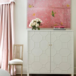 At Home bedroom detail in shades of pink