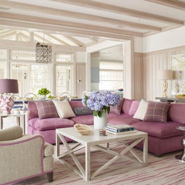 Family Room with Cerused Oak Beams