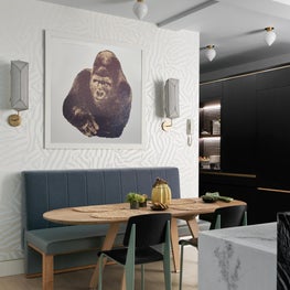 Playful breakfast area in a Park Avenue kitchen