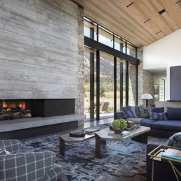 Shooting Star Living Room with Custom Fireplace