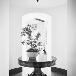 Malibu Spanish Colonial, Master Bedroom Entry Rotunda w/ Moroccan Lighting