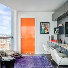 Home office and lounge space in luxury high rise condo