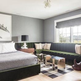 Seattle. Son's Bedroom with custom tufted banquette by NBA.