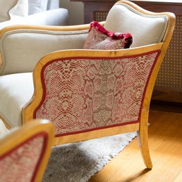 Vintage deco chairs w/ snake skin Cowtan & Tout fabric- Sophia Shibles