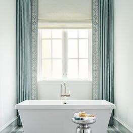 Master Bath with Ceiling to Floor Drapery