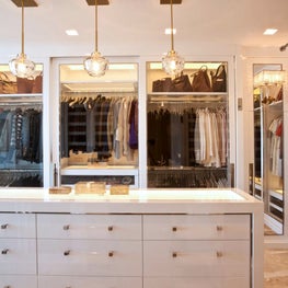 A lit island in a Park Avenue Dressing Room