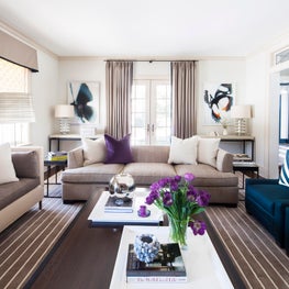 Taupe and Cream Modern Family Room