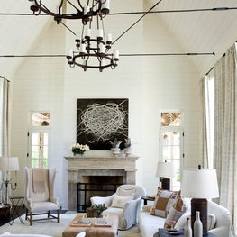 Authentic peaked ceiling great room