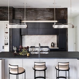 Modern Kitchen with Linear Pendants