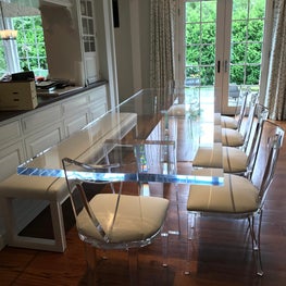 Acrylic Dining Table in transitional dining room
