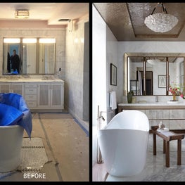 Master Bathroom Before and After - Downtown Triplex 