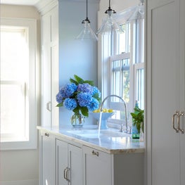 Kitchen with Custom Cabinetry at Chappaquiddick, Martha's Vineyard