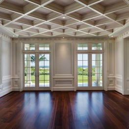 Classical Georgian motifs in an oceanfront  Palm Beach Family Room