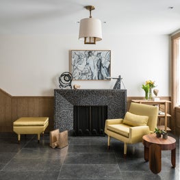 Upper East Side Townhouse, foyer and fireplace