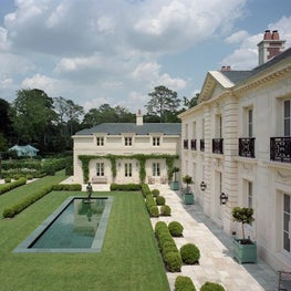 Rear Facade and Gardens, Inverness Residence, Houston, Texas