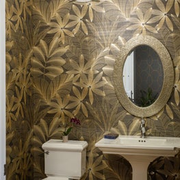 Dramatic Powder Room in Contemporary Condominium