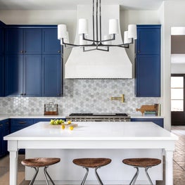 Portfolio: Blue and white kitchen with wood accents