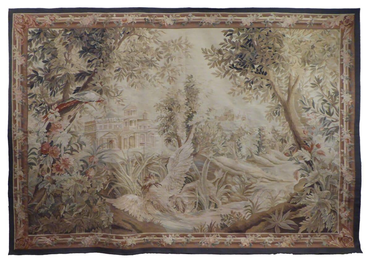 Verdure Aux Oiseaux Handwoven Tapestry - 213 X 305 Cm (7\'0\