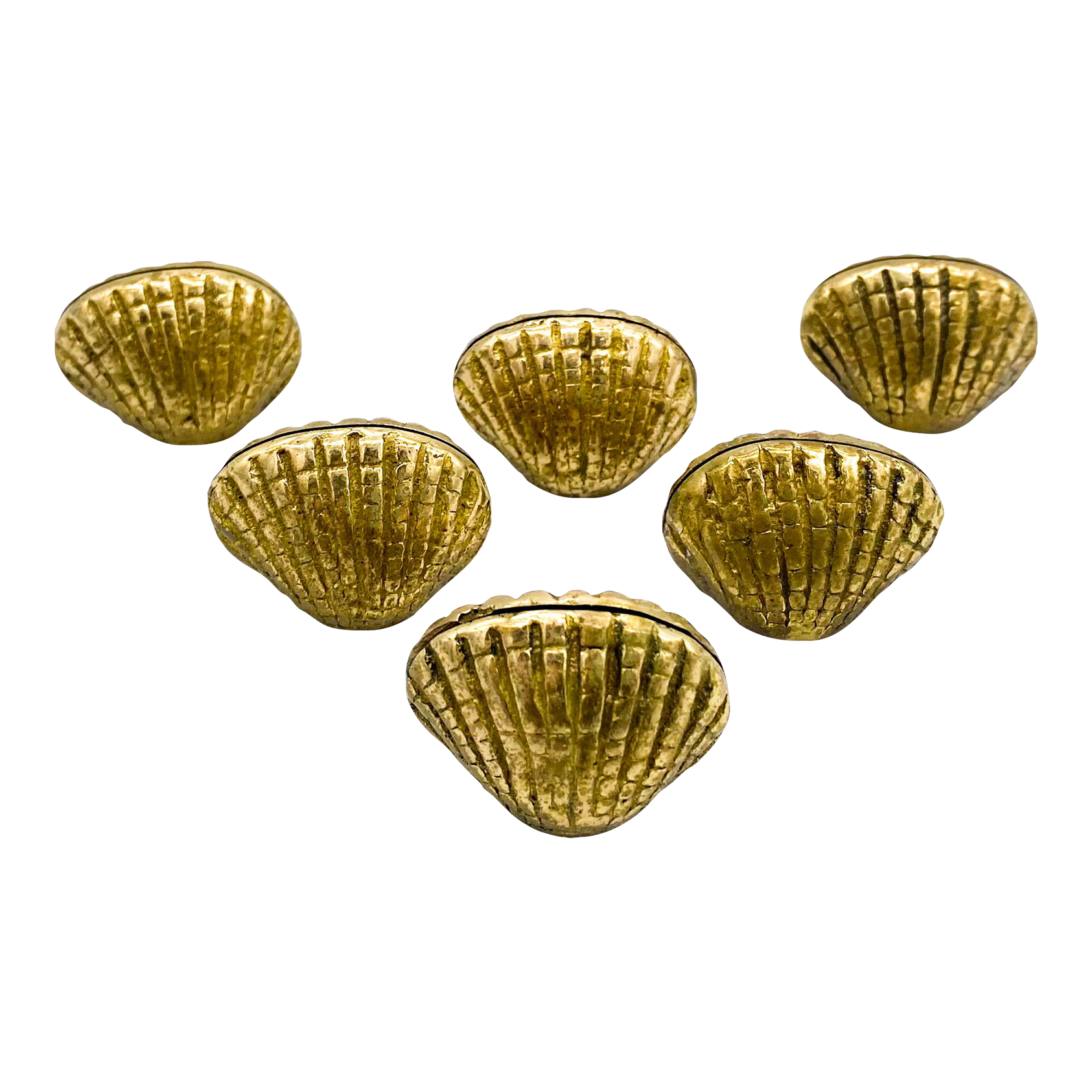 Vintage Solid Brass Clam Shell Table Place Card Holders Set Of 6 Chairish