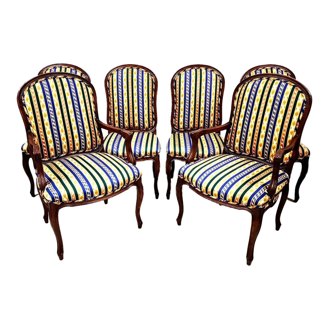 French Provincial Dining Chairs Vintage Set of 6 Chairish