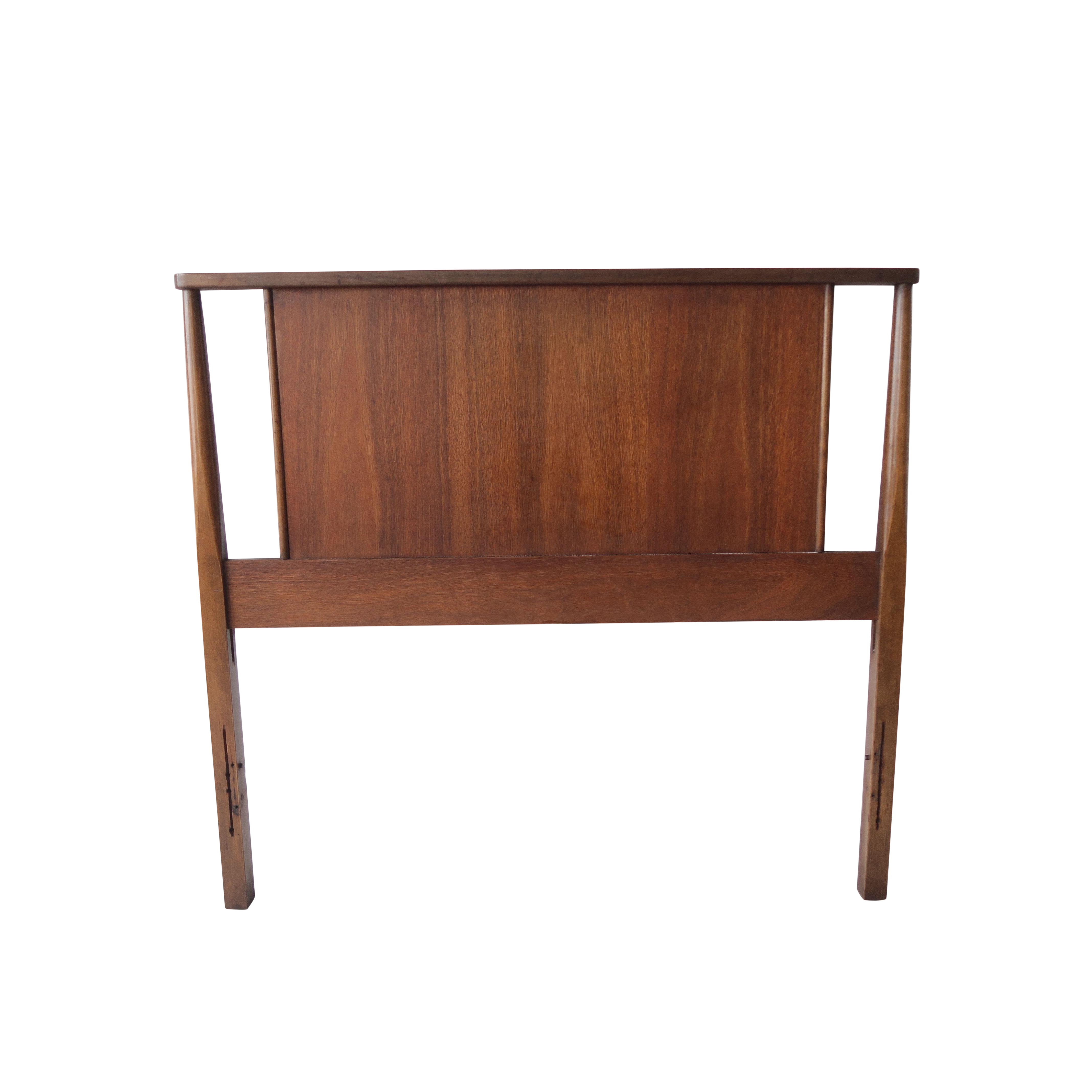 Vintage Mid Century Modern Twin Headboard with Geometric Cutouts Chairish