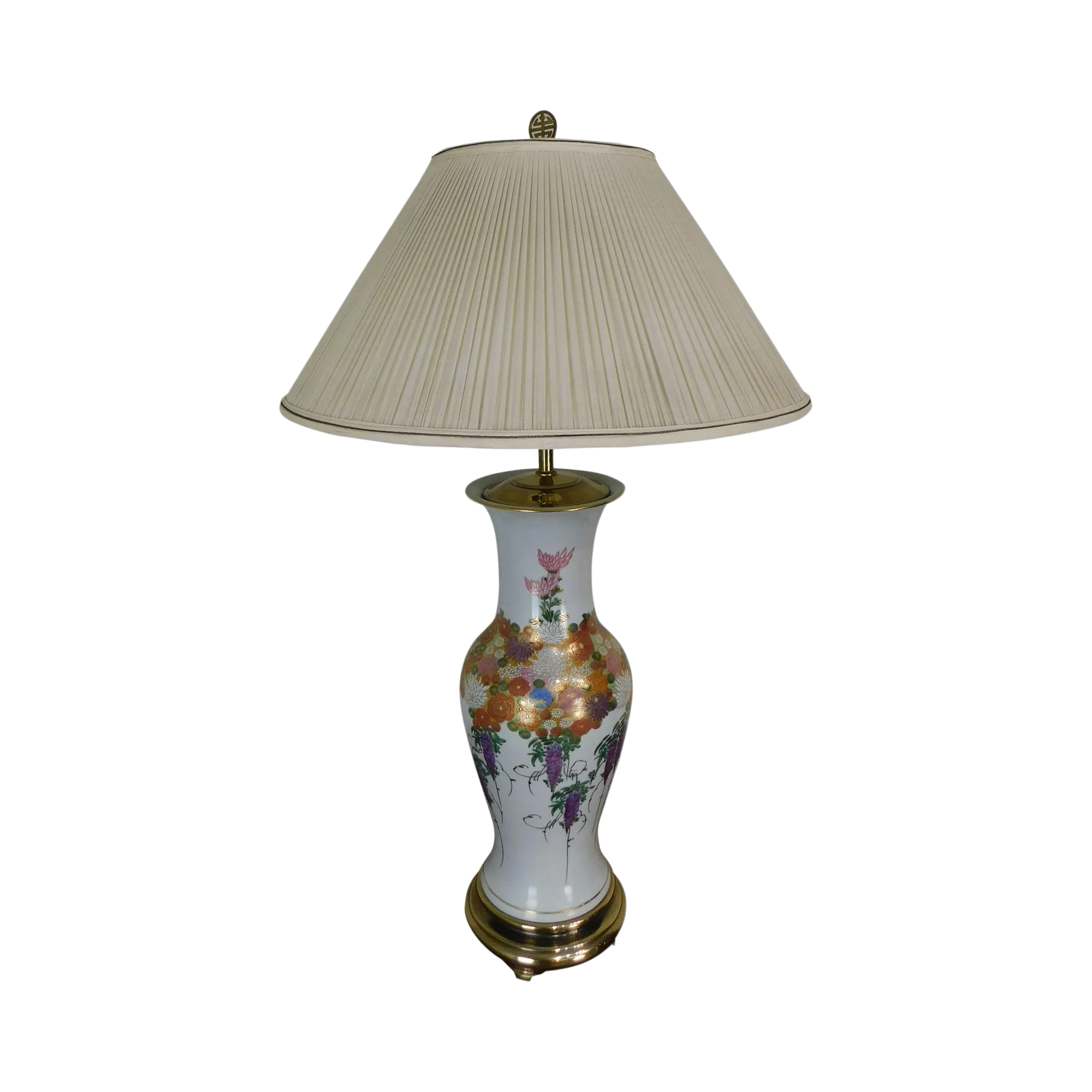 Asian Style Floral Porcelain Table Lamp Chairish